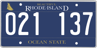 RI license plate 021137