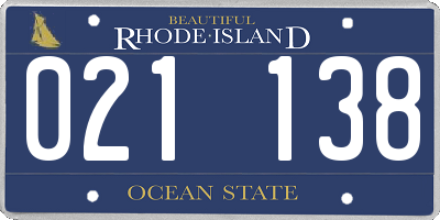 RI license plate 021138