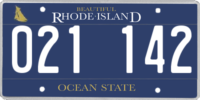 RI license plate 021142