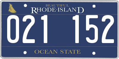 RI license plate 021152