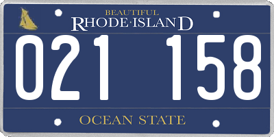 RI license plate 021158