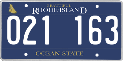 RI license plate 021163