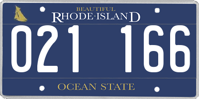 RI license plate 021166