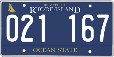 RI license plate 021167