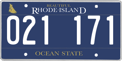 RI license plate 021171