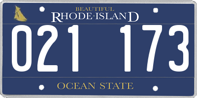 RI license plate 021173