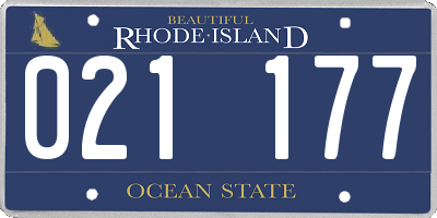 RI license plate 021177