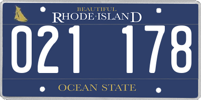 RI license plate 021178