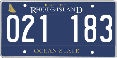 RI license plate 021183