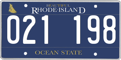 RI license plate 021198