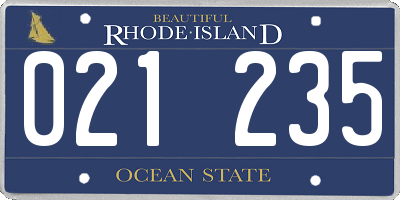 RI license plate 021235