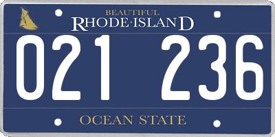 RI license plate 021236