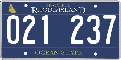 RI license plate 021237