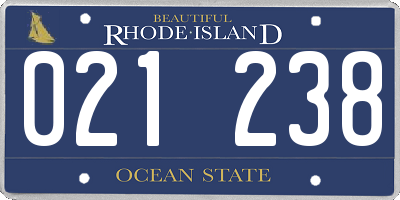 RI license plate 021238