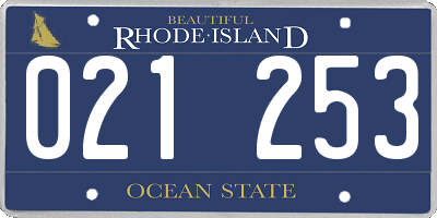 RI license plate 021253