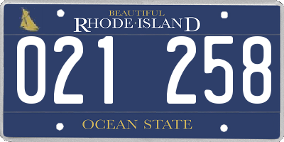 RI license plate 021258