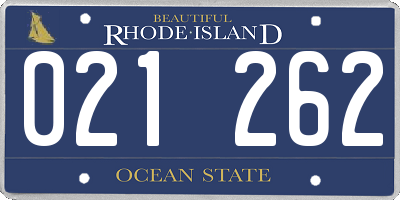 RI license plate 021262