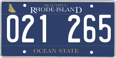 RI license plate 021265