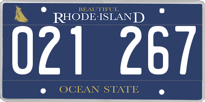 RI license plate 021267