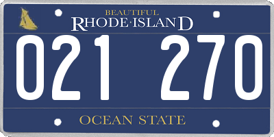 RI license plate 021270