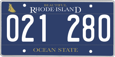 RI license plate 021280