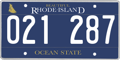 RI license plate 021287