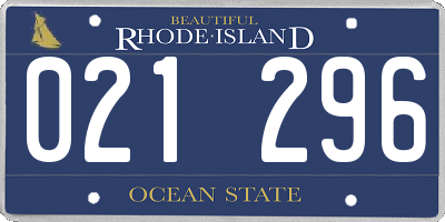 RI license plate 021296