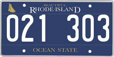 RI license plate 021303