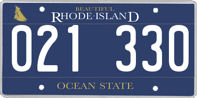 RI license plate 021330