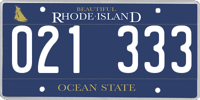 RI license plate 021333