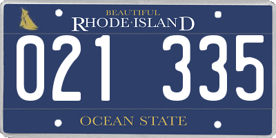 RI license plate 021335