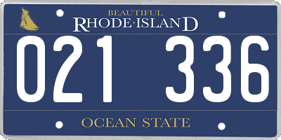 RI license plate 021336