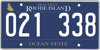 RI license plate 021338