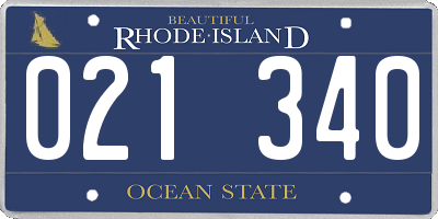 RI license plate 021340