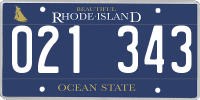 RI license plate 021343