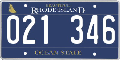 RI license plate 021346