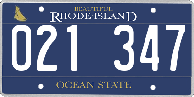 RI license plate 021347