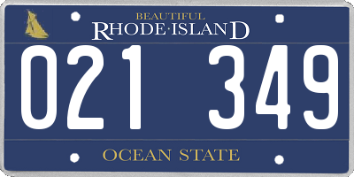 RI license plate 021349