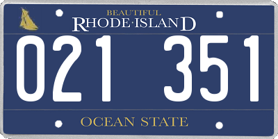 RI license plate 021351