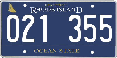 RI license plate 021355