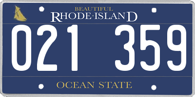 RI license plate 021359