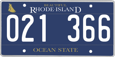 RI license plate 021366