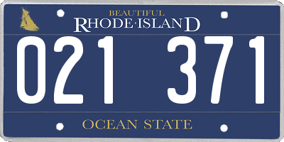 RI license plate 021371