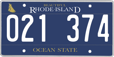 RI license plate 021374