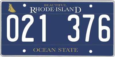 RI license plate 021376