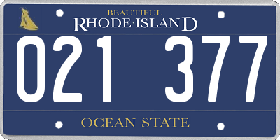 RI license plate 021377