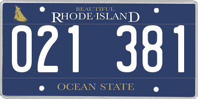 RI license plate 021381