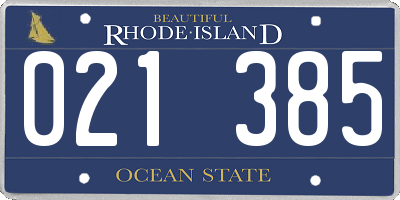 RI license plate 021385