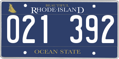 RI license plate 021392