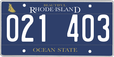 RI license plate 021403